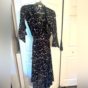 Navy Blue and Black Veronica M Wrap Dress - like new